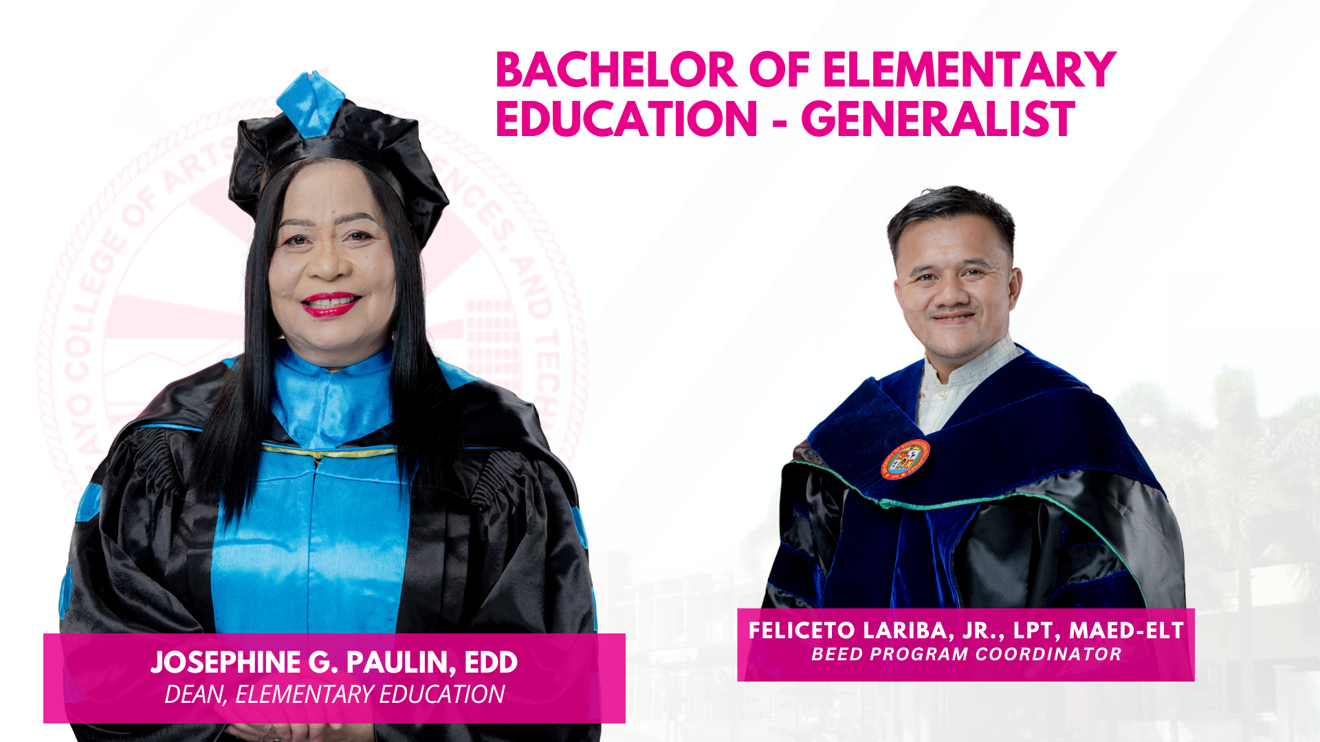 Dean and Program Coordinator for BEED Structure